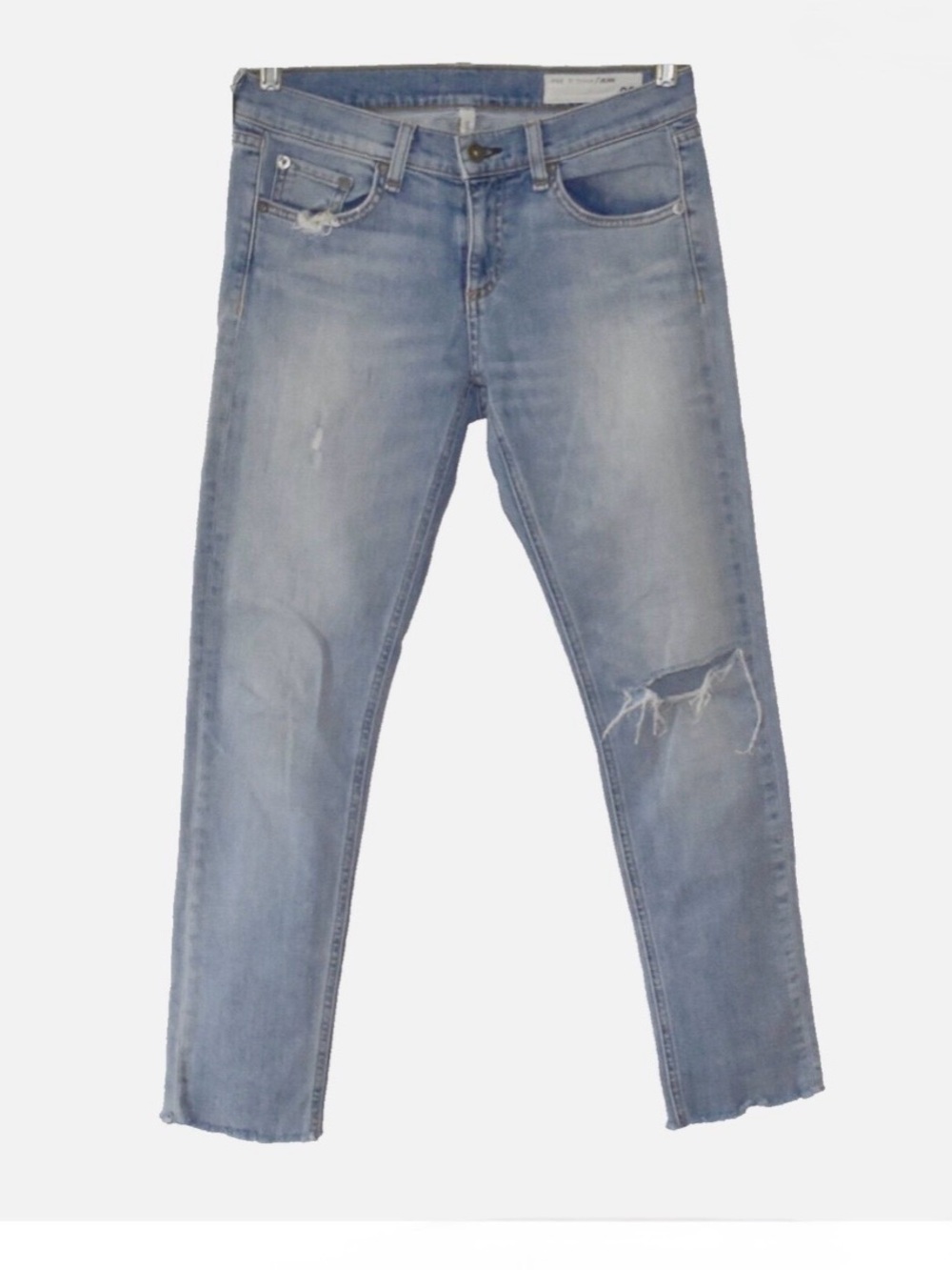 RAG & BONE "Dre" Slim Boyfriend Distressed Jeans Light Wash Size 28